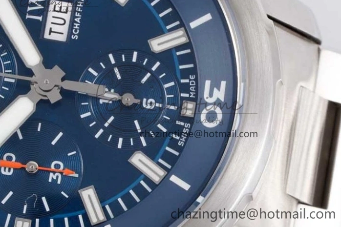 MIROTIME 0123 Aquatimer Chrono SS V6SF 1:1 Best Edition Blue Dial on SS Bracelet A Modern 7032
